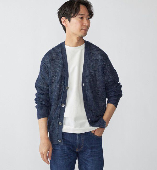 SHIPS「SHIPS: サンフェード リネン Vネック カーディガン」|カーディガン|