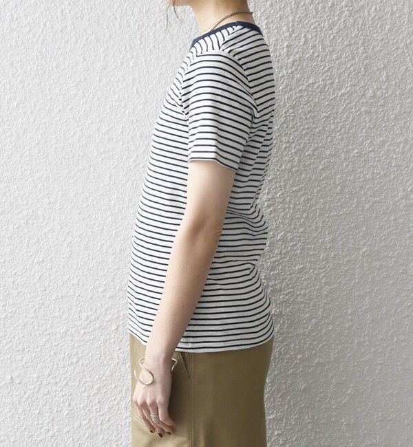 SHIPS any「【SHIPS any別注】PETIT BATEAU: ロゴ プリント コンパクト ボーダー TEE 25SS」|Tシャツ・カットソー|