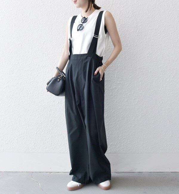 SHIPS any「SHIPS any:〈洗濯機可能〉ドロスト ワイド サロペット &times; ノースリーブ TEE セット」|その他|