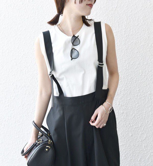 SHIPS any「SHIPS any:〈洗濯機可能〉ドロスト ワイド サロペット &times; ノースリーブ TEE セット」|その他|