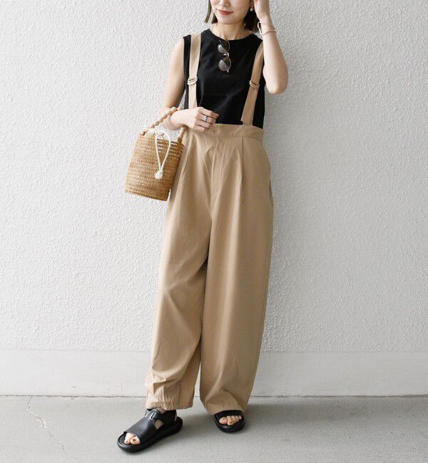 SHIPS any「SHIPS any:〈洗濯機可能〉ドロスト ワイド サロペット &times; ノースリーブ TEE セット」|その他|