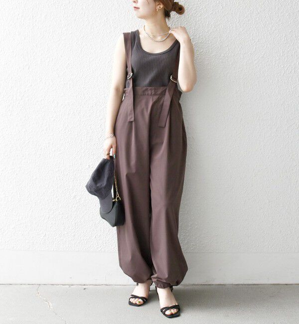 SHIPS any「SHIPS any:〈洗濯機可能〉ドロスト ワイド サロペット &times; ノースリーブ TEE セット」|その他|