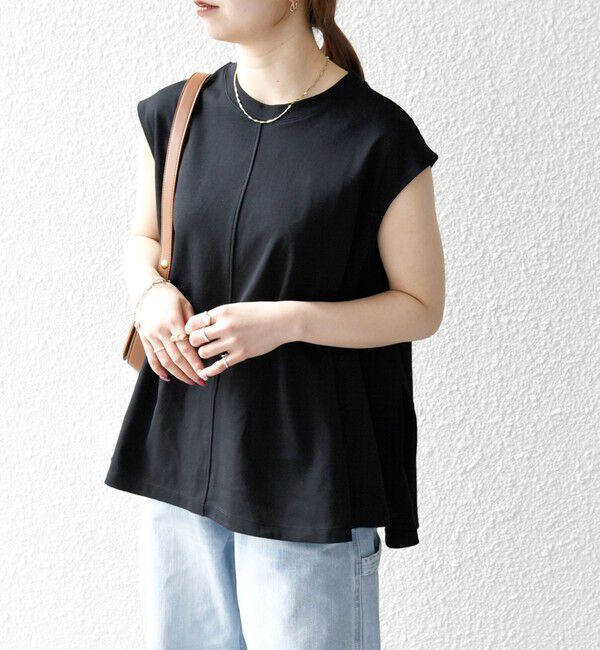 SHIPS any「《一部追加予約》SHIPS any:〈接触冷感/汗染み防止加工/洗濯機可能〉Aライン フレンチスリーブ TEE」|Tシャツ・カットソー|