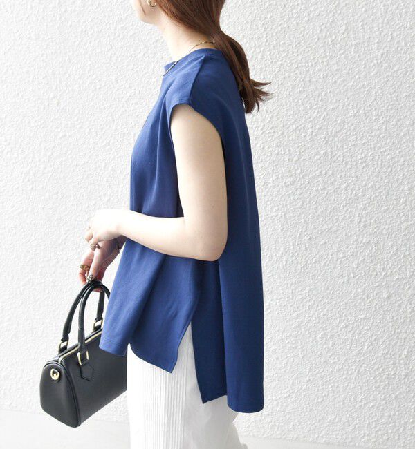 SHIPS any「《一部追加予約》SHIPS any:〈接触冷感/汗染み防止加工/洗濯機可能〉Aライン フレンチスリーブ TEE」|Tシャツ・カットソー|