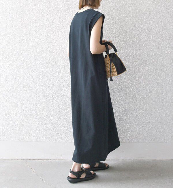 SHIPS any「SHIPS any:〈洗濯機可能〉USAコットン ヘンリーネック Aライン ワンピース」|ワンピース|