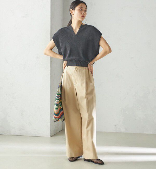 SHIPS for women「〈手洗い可能〉ポリエステル 麻 スキッパー プルオーバー」|プルオーバー|