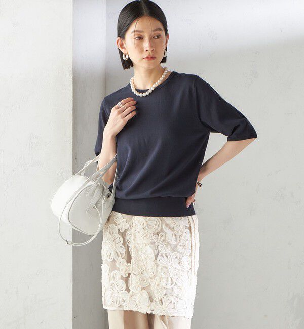 SHIPS for women「《予約》〈手洗い可能〉フラワー 刺繍 チュール ラップ スカート」|スカート|