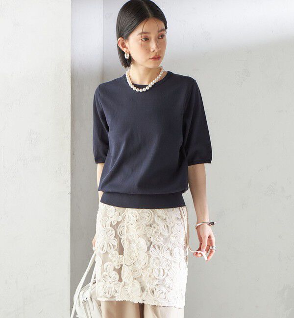 SHIPS for women「《予約》〈手洗い可能〉フラワー 刺繍 チュール ラップ スカート」|スカート|