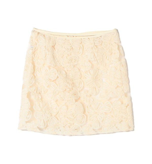 SHIPS for women「《予約》〈手洗い可能〉フラワー 刺繍 チュール ラップ スカート」|スカート|