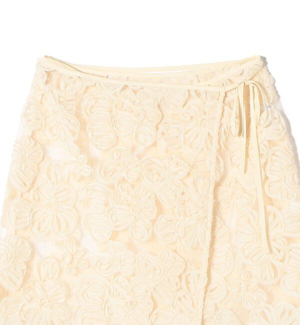SHIPS for women「《予約》〈手洗い可能〉フラワー 刺繍 チュール ラップ スカート」|スカート|