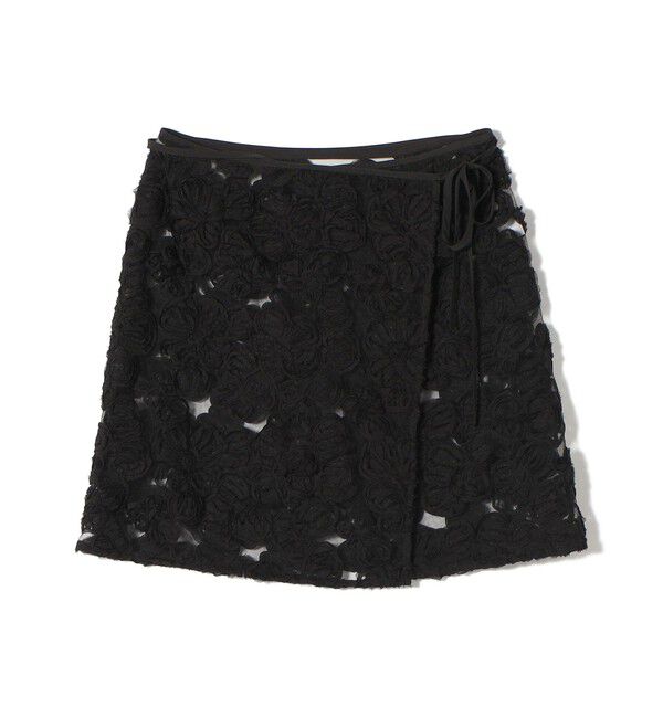 SHIPS for women「《予約》〈手洗い可能〉フラワー 刺繍 チュール ラップ スカート」|スカート|