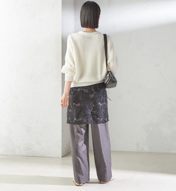 SHIPS for women「《予約》〈手洗い可能〉フラワー 刺繍 チュール ラップ スカート」|スカート|