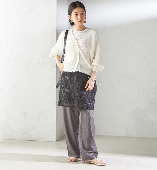 SHIPS for women「《予約》〈手洗い可能〉フラワー 刺繍 チュール ラップ スカート」|スカート|