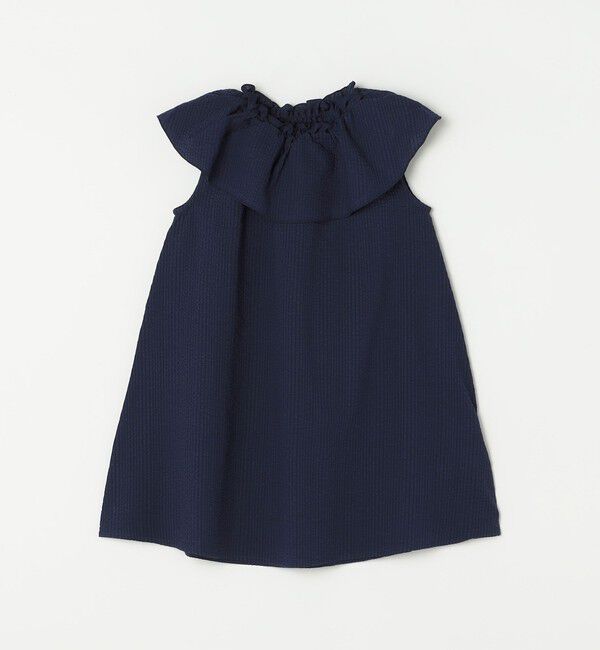 SHIPS any「SHIPS any: シアサッカー フリルカラー ノースリーブ ワンピース <KIDS>」|ワンピース|