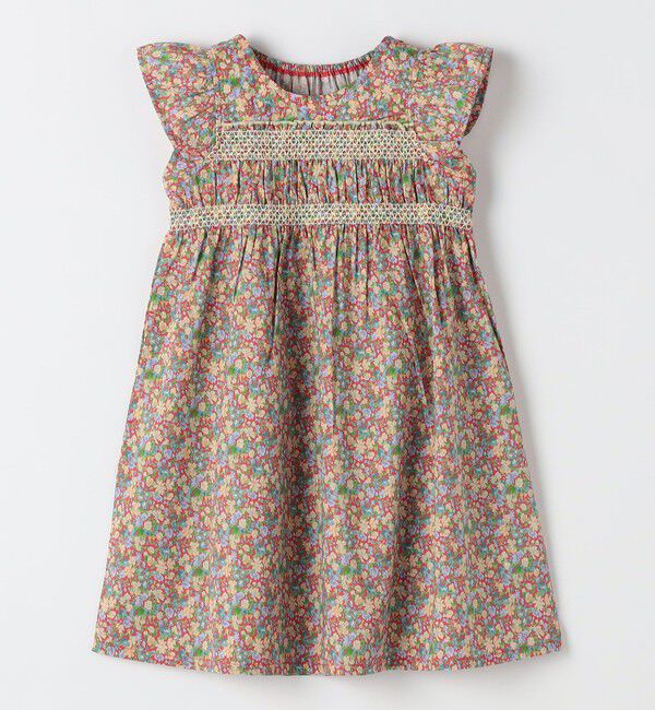 SHIPS Colors 「SHIPS Colors:90～140cm /〈洗濯機可能〉スモッキング フラワー ワンピース◇」|ワンピース|オレンジ