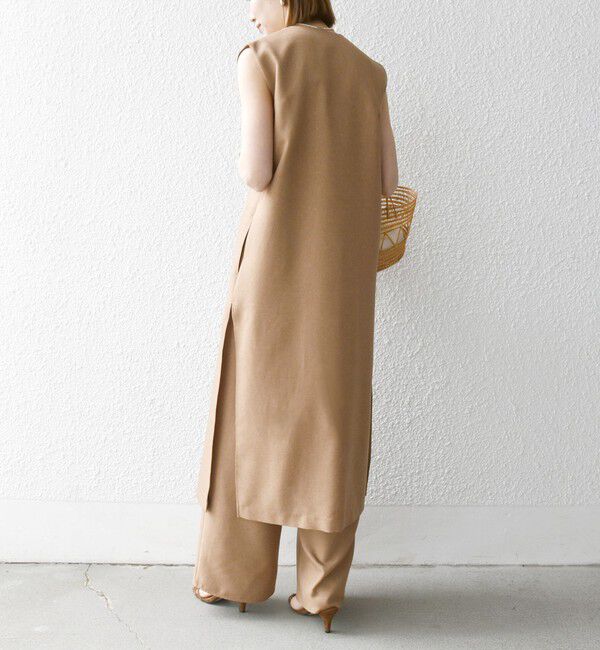 SHIPS any「SHIPS any:〈洗濯機可能〉リネンライク ジレ ワンピース &times; イージー パンツ セットアップ」|その他|