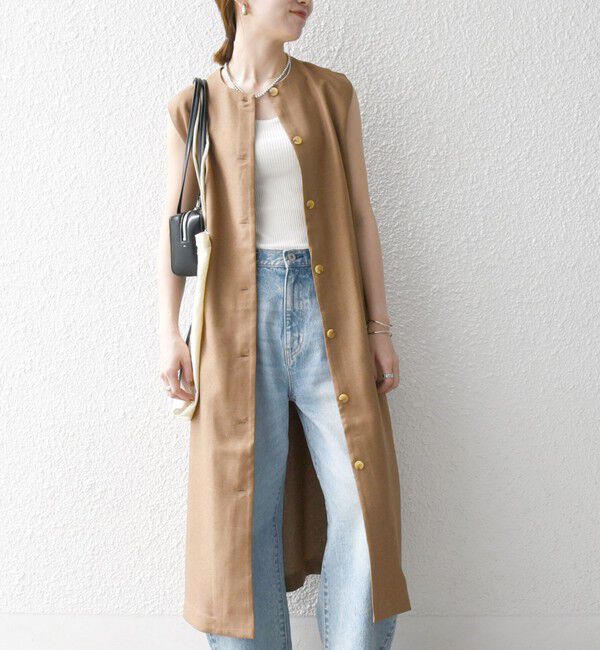 SHIPS any「SHIPS any:〈洗濯機可能〉リネンライク ジレ ワンピース &times; イージー パンツ セットアップ」|その他|