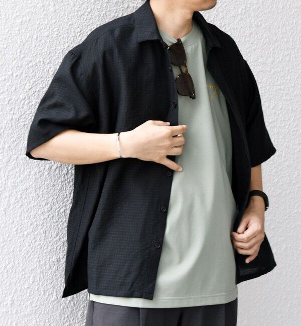 SHIPS any「SHIPS any:〈洗濯機可能〉ミニ チェック レギュラーカラー シアー シャツ◇」|シャツ・ブラウス|ブラック