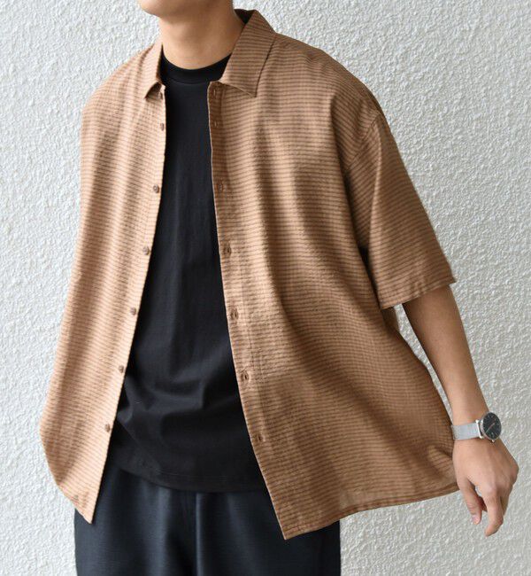 SHIPS any「SHIPS any:〈洗濯機可能〉ミニ チェック レギュラーカラー シアー シャツ◇」|シャツ・ブラウス|ブラウン