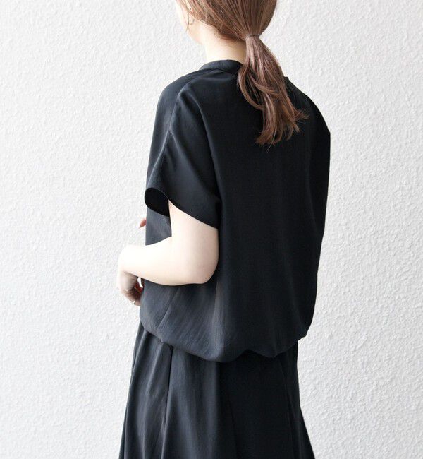 SHIPS any「SHIPS any:〈洗濯機可能〉グロッシー ドロスト バンドカラー フレンチ シャツ」|シャツ・ブラウス|