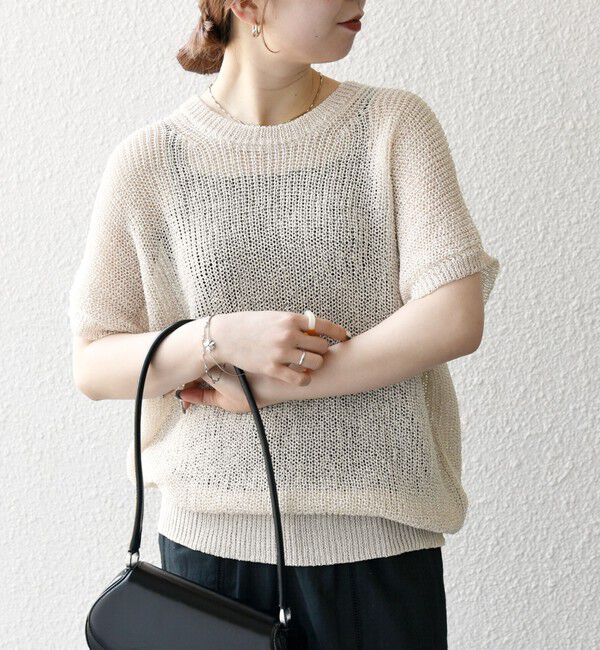 SHIPS any「《予約》SHIPS any:〈手洗い可能〉ギマ  ワイド フレンチ シアー ニット プルオーバー」|ニット・セーター|