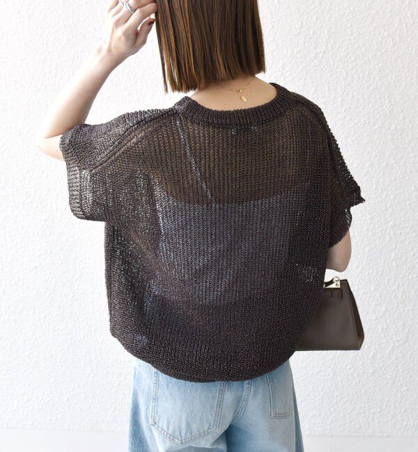 SHIPS any「《予約》SHIPS any:〈手洗い可能〉ギマ  ワイド フレンチ シアー ニット プルオーバー」|ニット・セーター|