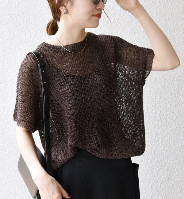 SHIPS any「《予約》SHIPS any:〈手洗い可能〉ギマ  ワイド フレンチ シアー ニット プルオーバー」|ニット・セーター|