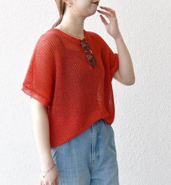 SHIPS any「《予約》SHIPS any:〈手洗い可能〉ギマ  ワイド フレンチ シアー ニット プルオーバー」|ニット・セーター|