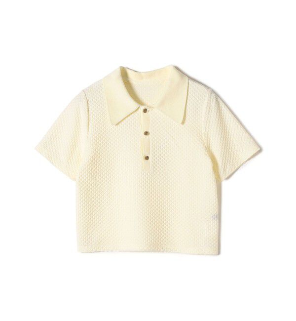 SHIPS for women「小泉里子コラボ:シャーリング ジャカード ポロ」|ポロシャツ|