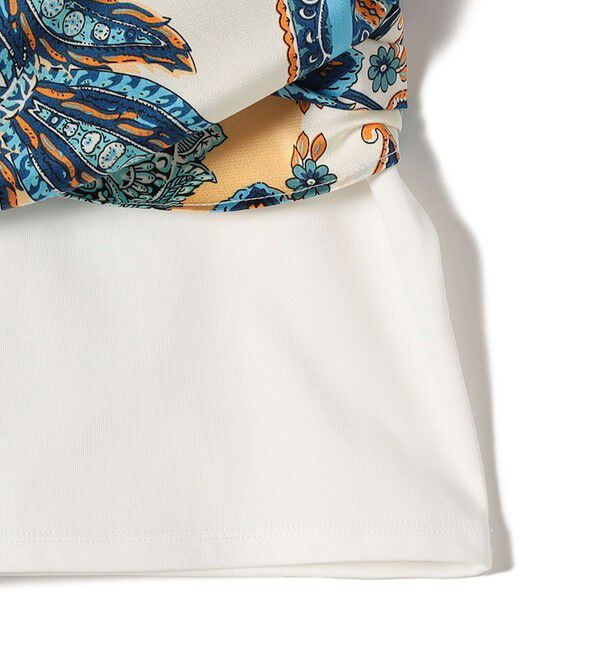 SHIPS for women「【WEB限定】〈手洗い可能〉スカーフ コンビ TEE」|Tシャツ・カットソー|