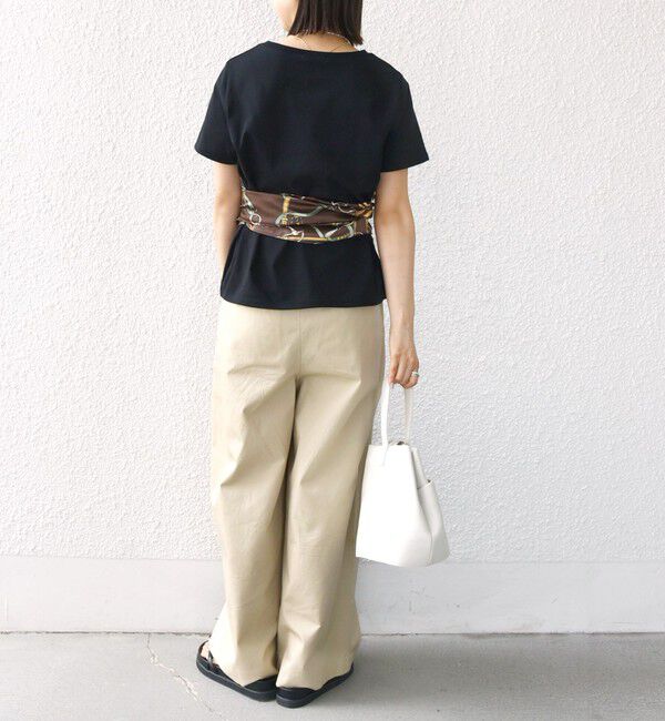 SHIPS for women「【WEB限定】〈手洗い可能〉スカーフ コンビ TEE」|Tシャツ・カットソー|