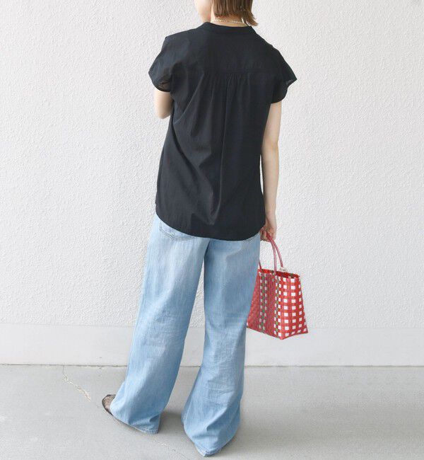 SHIPS for women「〈手洗い可能〉スキッパー タック フレンチ スリーブ ブラウス」|シャツ・ブラウス|