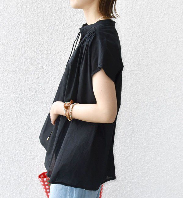 SHIPS for women「〈手洗い可能〉スキッパー タック フレンチ スリーブ ブラウス」|シャツ・ブラウス|