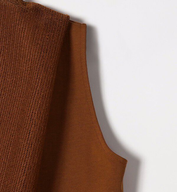 SHIPS any「《一部追加予約》SHIPS any:〈手洗い可能〉メッシュ シアー ハンカチ スリーブ ドッキング TEE」|Tシャツ・カットソー|