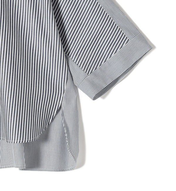 SHIPS for women「【WEB限定】〈手洗い可能〉ブロード ストライプ / 無地 切替 パッチワーク シャツ」|シャツ・ブラウス|