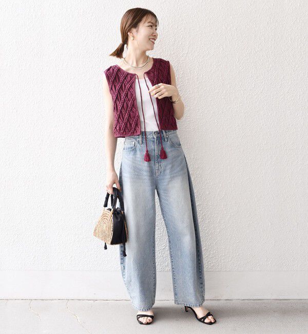 SHIPS any「bon_meur:〈手洗い可能〉ロープ編み コットン コンパクト フリンジ ベスト」|ベスト・ジレ|