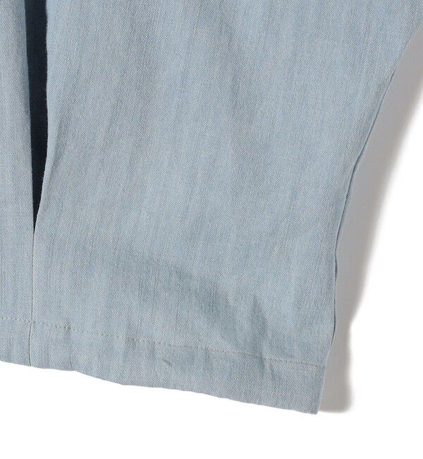 SHIPS for women「《一部追加予約》【WEB限定】〈手洗い可能〉デニム ライク タック 裾 ドロスト 羽織 シャツ」|シャツ・ブラウス|