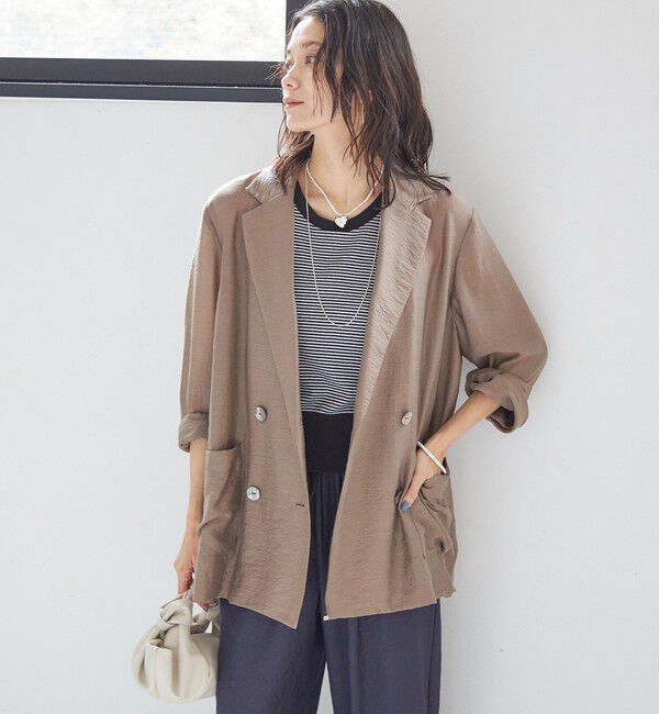 SHIPS for women「〈手洗い可能〉シアー シルク混 ジャケット」|テーラードジャケット|