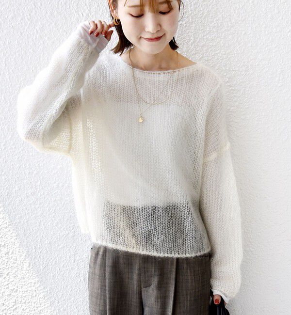 SHIPS for women「モヘヤ メッシュ プルオーバー」|ニット・セーター|