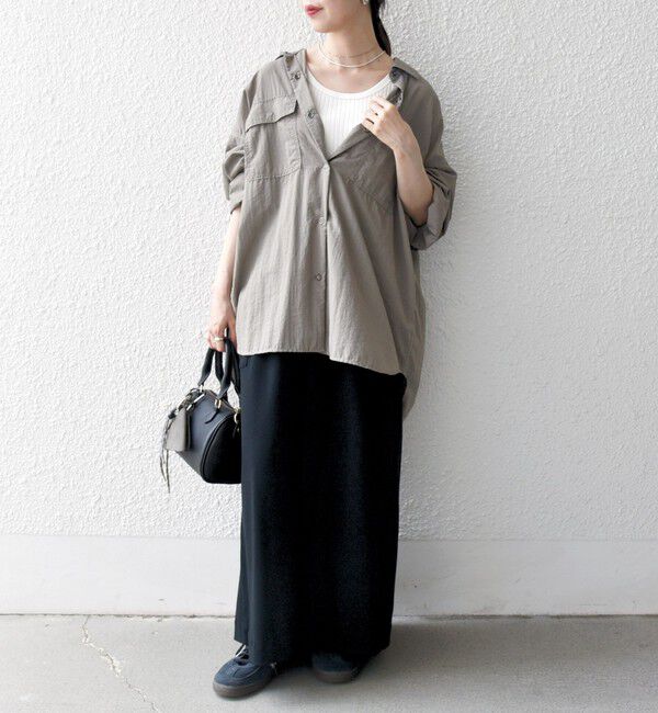 SHIPS any「SHIPS any:〈多機能/洗濯機可能〉ナイロン タスラン ポケット ビッグ シャツ」|シャツ・ブラウス|