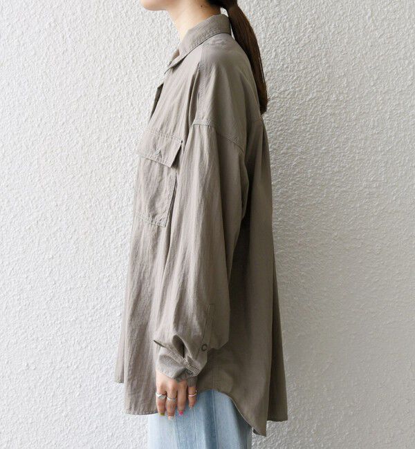 SHIPS any「SHIPS any:〈多機能/洗濯機可能〉ナイロン タスラン ポケット ビッグ シャツ」|シャツ・ブラウス|