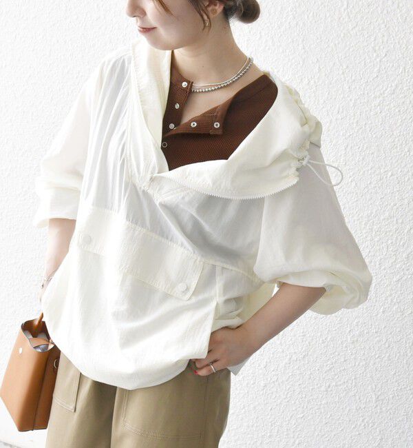 SHIPS any「SHIPS any:〈多機能/洗濯機可能〉ナイロン タスラン アノラック パーカー」|パーカー|ホワイト