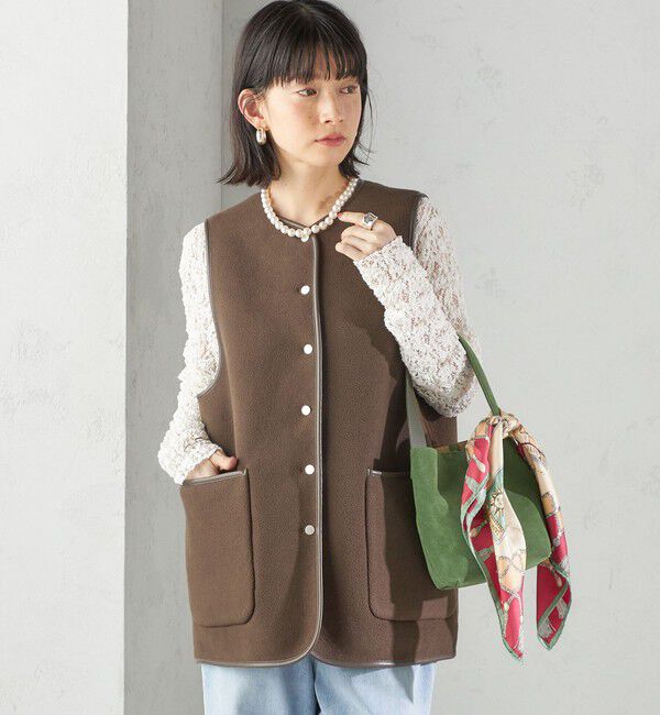 SHIPS for women「〈手洗い可能〉ボア フリース リバーシブル ベスト」|ベスト・ジレ|