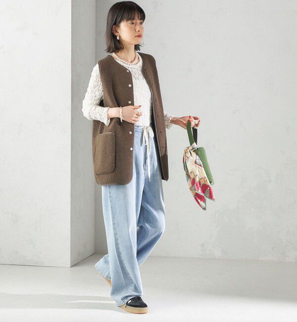 SHIPS for women「〈手洗い可能〉ボア フリース リバーシブル ベスト」|ベスト・ジレ|