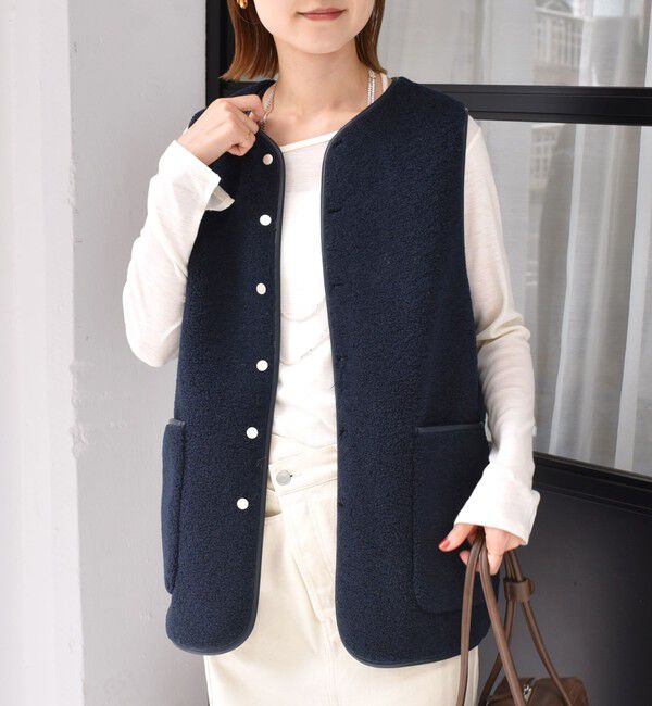 SHIPS for women「〈手洗い可能〉ボア フリース リバーシブル ベスト」|ベスト・ジレ|