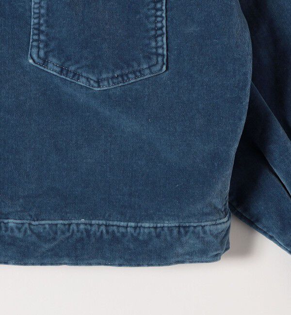 quaranciel「quaranciel:〈洗濯機可能〉コットン ベロア インディゴ ボリュームスリーブ ショート ブルゾン」|ブルゾン・スタジャン|