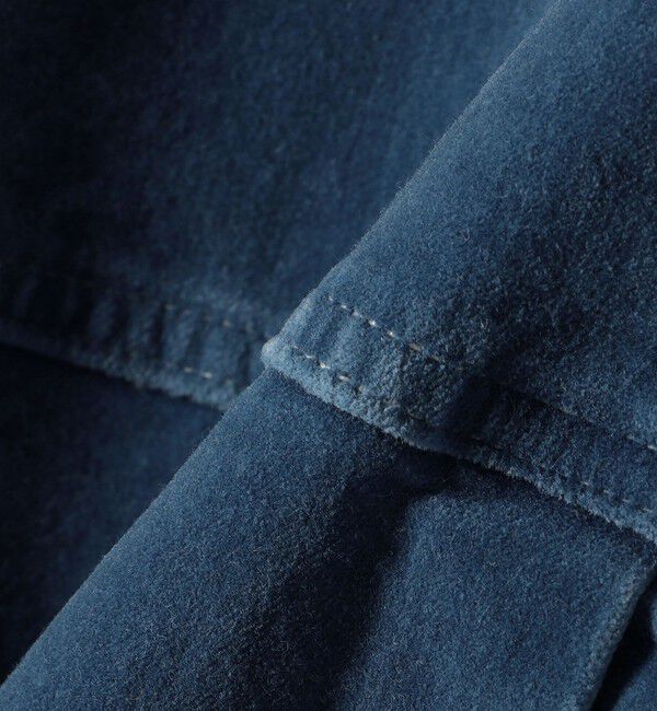 quaranciel「quaranciel:〈洗濯機可能〉コットン ベロア インディゴ ボリュームスリーブ ショート ブルゾン」|ブルゾン・スタジャン|