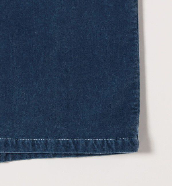 quaranciel「quaranciel:〈洗濯機可能〉コットン ベロア インディゴ Iライン ストレート スカート」|タイト|