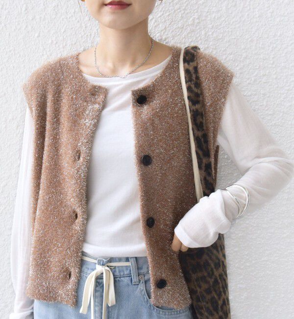 SHIPS for women「〈手洗い可能〉ラメ ニット ベスト」|ベスト・ジレ|