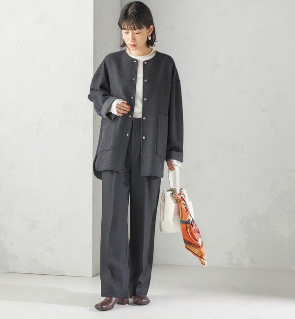 SHIPS for women「【SHIPS別注】miller: シアー ヘンリー ネック ロング スリーブ TEE」|Tシャツ・カットソー|